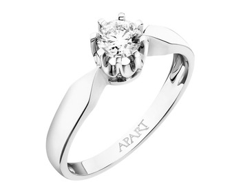 White gold ring with brilliant - 0,33 ct - fineness 14 K