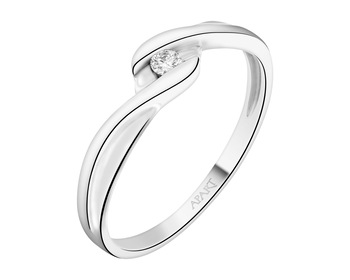 White gold ring with brilliant - 0,04 ct - fineness 18 K