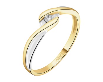 Yellow Gold Diamond Ring - 0,04 ct - fineness 9 K