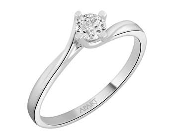 White gold ring with brilliant - 0,24 ct - fineness 14 K