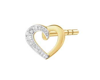 9ct Yellow Gold Earrings with Diamonds - 0,003 ct - fineness 9 K