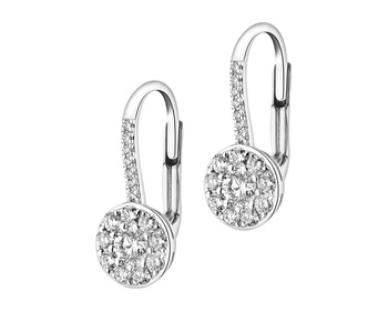 14 K Rhodium-Plated White Gold Earrings - 0,54 ct - fineness 14 K