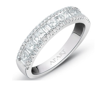 White gold ring with diamonds - 0,72 ct - fineness 14 K