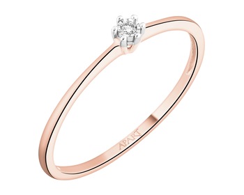Yellow and white gold ring with brilliant - 0,01 ct - fineness 585