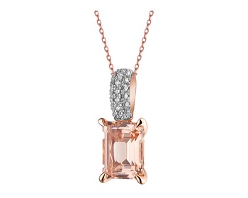14 K Rhodium Plated Rose Gold Pendant - fineness 14 K