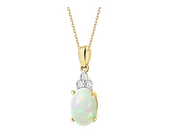 14 K Rhodium-Plated Yellow Gold Pendant - fineness 14 K