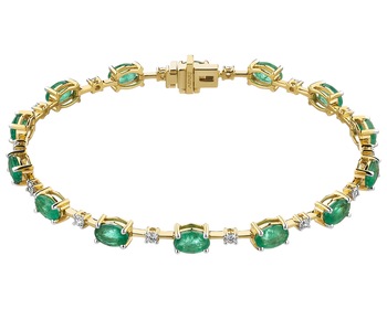 18 K Rhodium-Plated Yellow Gold Bracelet - fineness 18 K