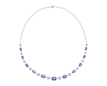 18 K Rhodium-Plated White Gold Collar Necklace - fineness 18 K