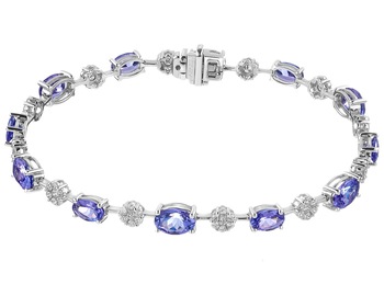 18 K Rhodium-Plated White Gold Bracelet - fineness 18 K