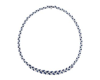 18 K Rhodium-Plated White Gold Collar Necklace - fineness 18 K