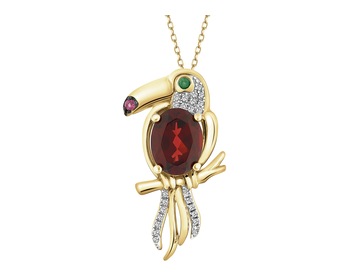 14 K Rhodium-Plated Yellow Gold Pendant - fineness 14 K