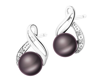 14 K Rhodium-Plated Yellow Gold Necklace with Diamonds - fineness 14 K