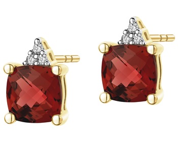 14 K Rhodium-Plated Yellow Gold Earrings  - fineness 14 K