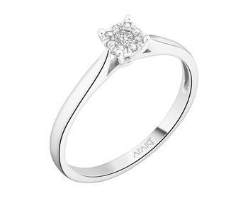 White gold diamond ring - 0,07 ct - fineness 18 K