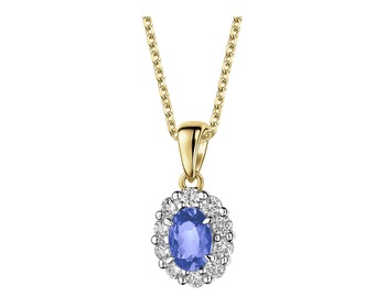 14 K Rhodium-Plated Yellow Gold Pendant  - fineness 14 K