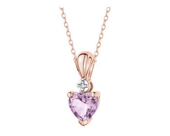 9 K Rhodium Plated Rose Gold Pendant  - fineness 9 K