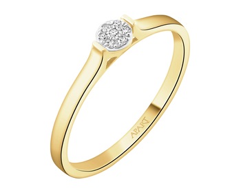 Yellow gold diamond ring - 0,02 ct - fineness 9 K