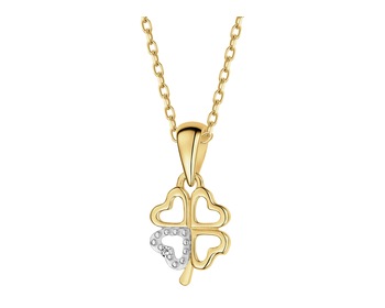 9ct Yellow Gold Pendant with Diamond - 0,003 ct - fineness 9 K
