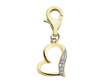 9ct Yellow Gold Pendant with Diamonds - 0,006 ct - fineness 9 K