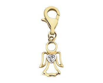 9ct Yellow Gold Pendant with Diamond - 0,004 ct - fineness 9 K