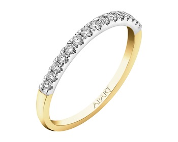 Yellow & White Gold Diamond Ring - 0,20 ct - fineness 585