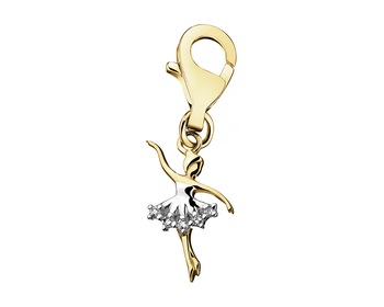 9ct Yellow Gold Pendant with Diamonds - 0,01 ct - fineness 9 K