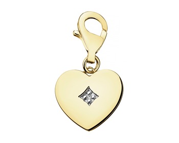 9ct Yellow Gold Pendant with Diamond - 0,003 ct - fineness 9 K