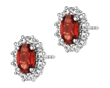 14 K Rhodium-Plated White Gold Earrings - fineness 14 K