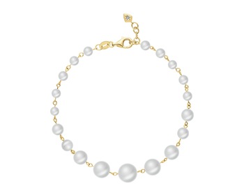 14 K Rhodium-Plated Yellow Gold Bracelet - fineness 14 K