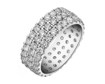 18 K Rhodium-Plated White Gold Ring with Diamonds - 2,75 ct - fineness 18 K