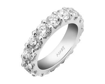 18 K Rhodium-Plated White Gold Eternity with Diamonds - 4,80 ct - fineness 18 K