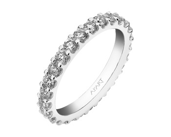 18 K Rhodium-Plated White Gold Ring with Diamonds - 1,50 ct - fineness 18 K
