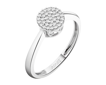 White gold ring with diamonds - 0,12 ct - fineness 14 K