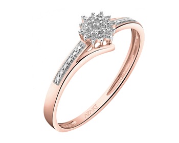 Gold ring with diamonds - 0,04 ct - fineness 14 K