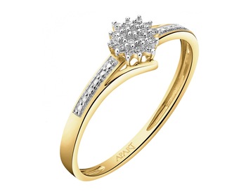 Gold ring with diamonds - 0,04 ct - fineness 14 K