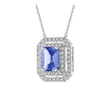 18 K Rhodium-Plated White Gold Necklace - fineness 18 K