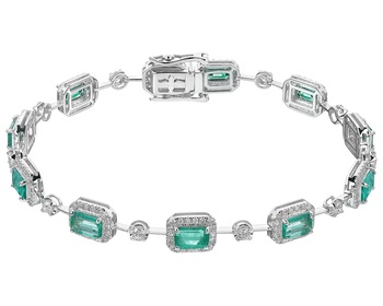 18 K Rhodium-Plated White Gold Bracelet - fineness 18 K