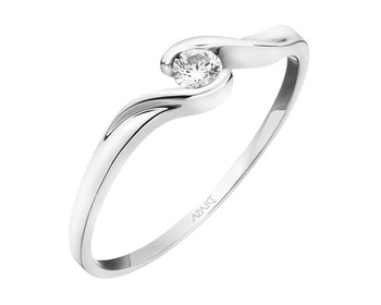 White gold ring with brilliant - 0,10 ct - fineness 14 K