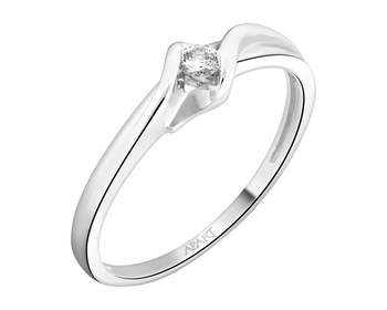 White gold brilliant diamond ring - 0,06 ct - fineness 18 K