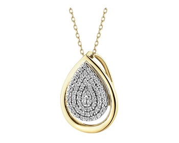 9ct Yellow Gold Pendant with Diamond - 0,10 ct - fineness 14 K