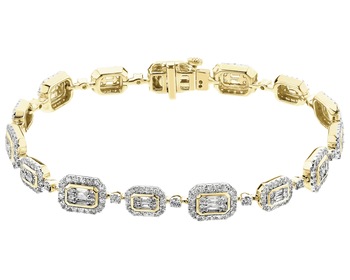 14 K Rhodium-Plated Yellow Gold Bracelet - 2,54 ct - fineness 14 K
