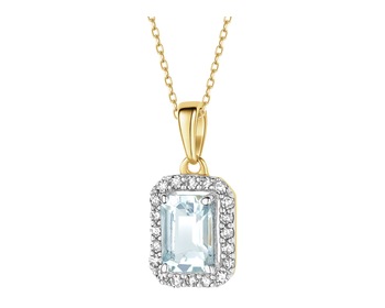 14 K Rhodium-Plated Yellow Gold Pendant - fineness 14 K