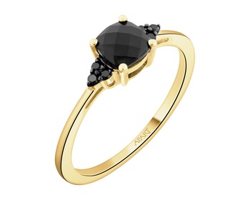 585 Yellow Gold Ruthenium-Plated Ring - fineness 585
