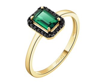 14 K Rhodium-Plated Yellow Gold Necklace with Diamonds - fineness 14 K