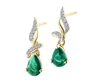 14 K Rhodium-Plated Yellow Gold Necklace with Diamonds - fineness 14 K