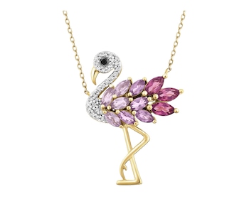 14 K Rhodium-Plated Yellow Gold Necklace - fineness 14 K