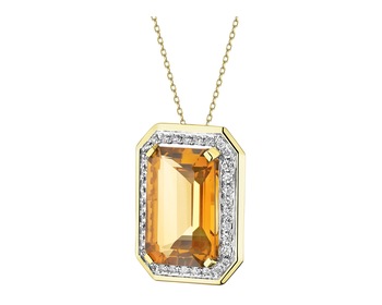 14 K Rhodium-Plated Yellow Gold Pendant - fineness 14 K