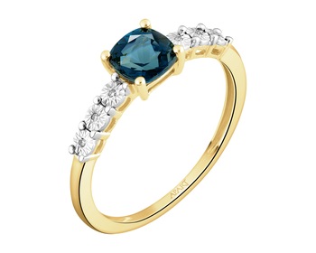 375 Yellow And White Gold Plated Ring - fineness 375