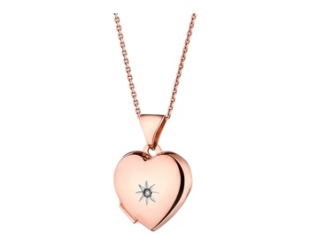 Yellow gold diamond locket - 0,005 ct - fineness 9 K