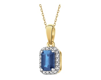 14 K Rhodium-Plated Yellow Gold Pendant - fineness 14 K